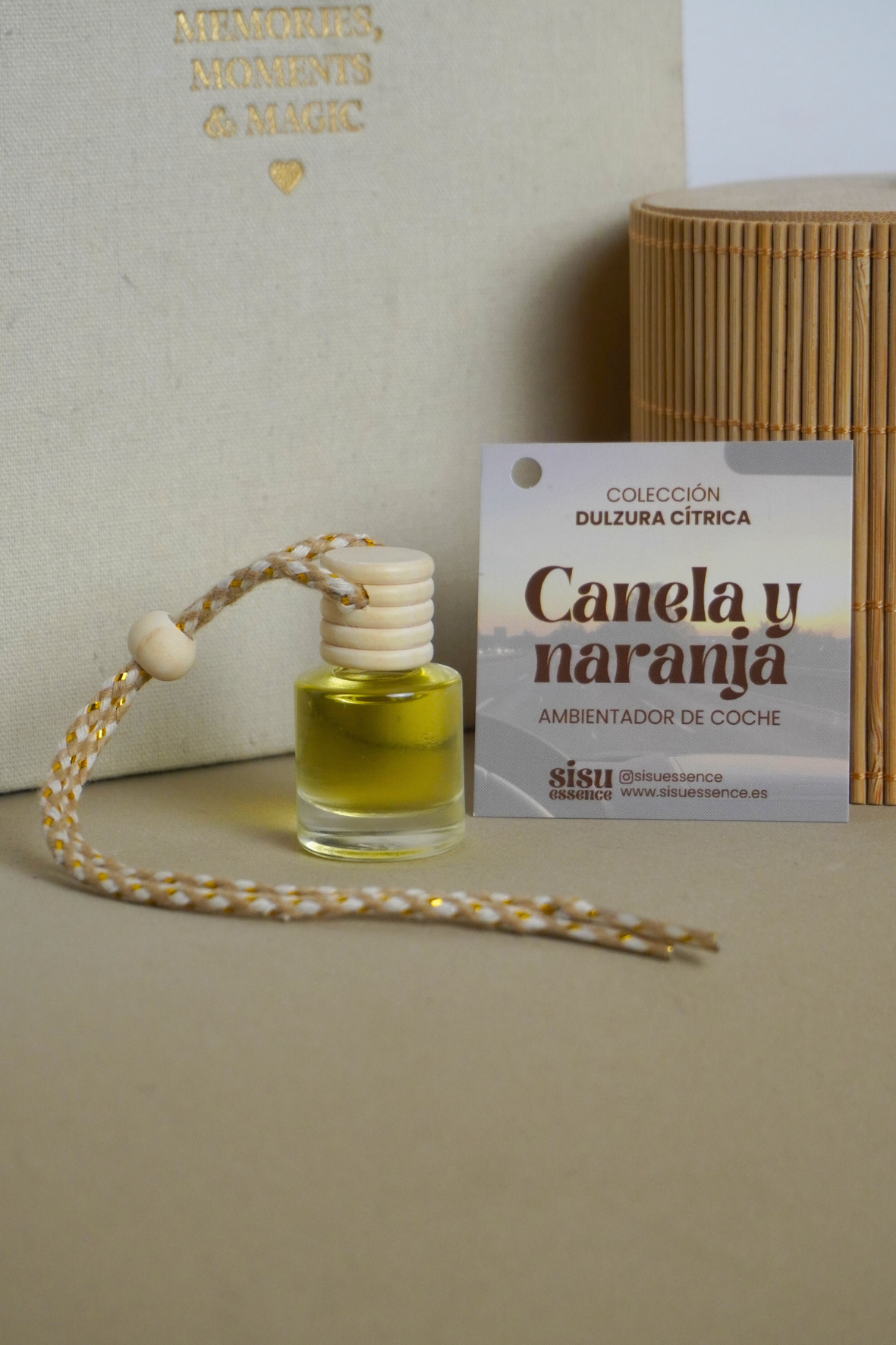 Ambientador de Coche de Canela y Naranja