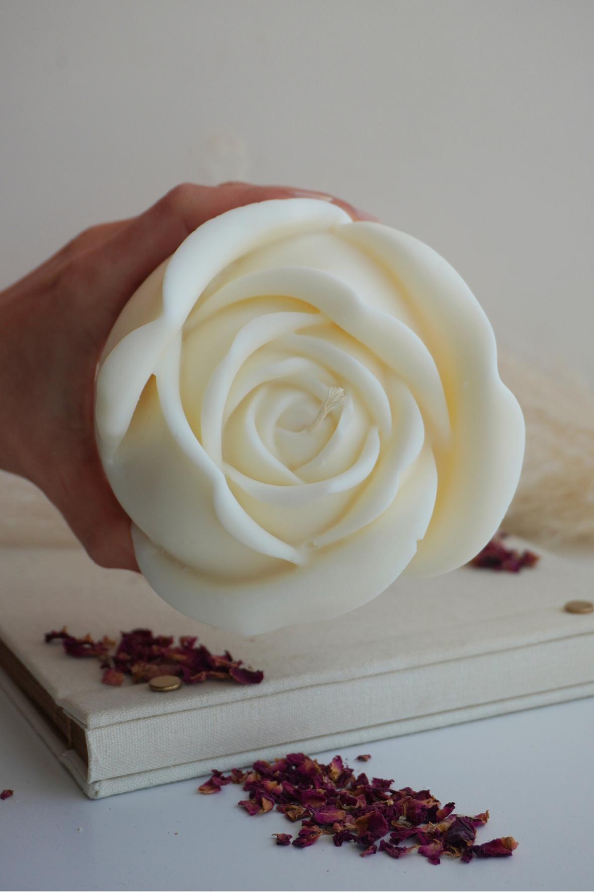 Vela en forma de rosa