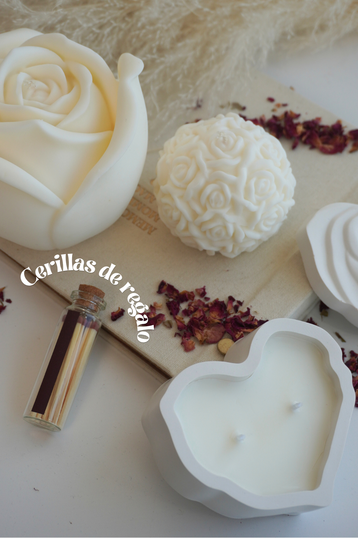 Pack de 3 velas de Rosa