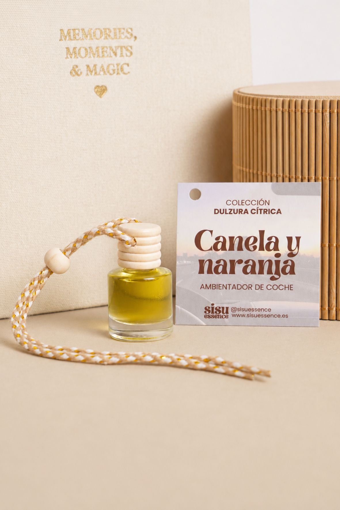 Ambientador de Coche de Canela y Naranja
