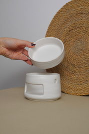Quemador de cera Minimalista Blanco