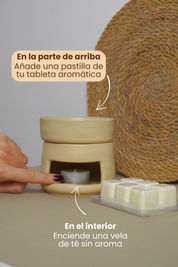 Quemador de cera Minimalista Beige
