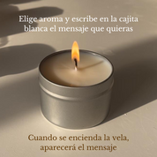 Vela con mensaje y aroma personalizado